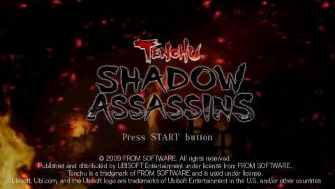 Tenchu: Shadow Assassins title screen for PSP